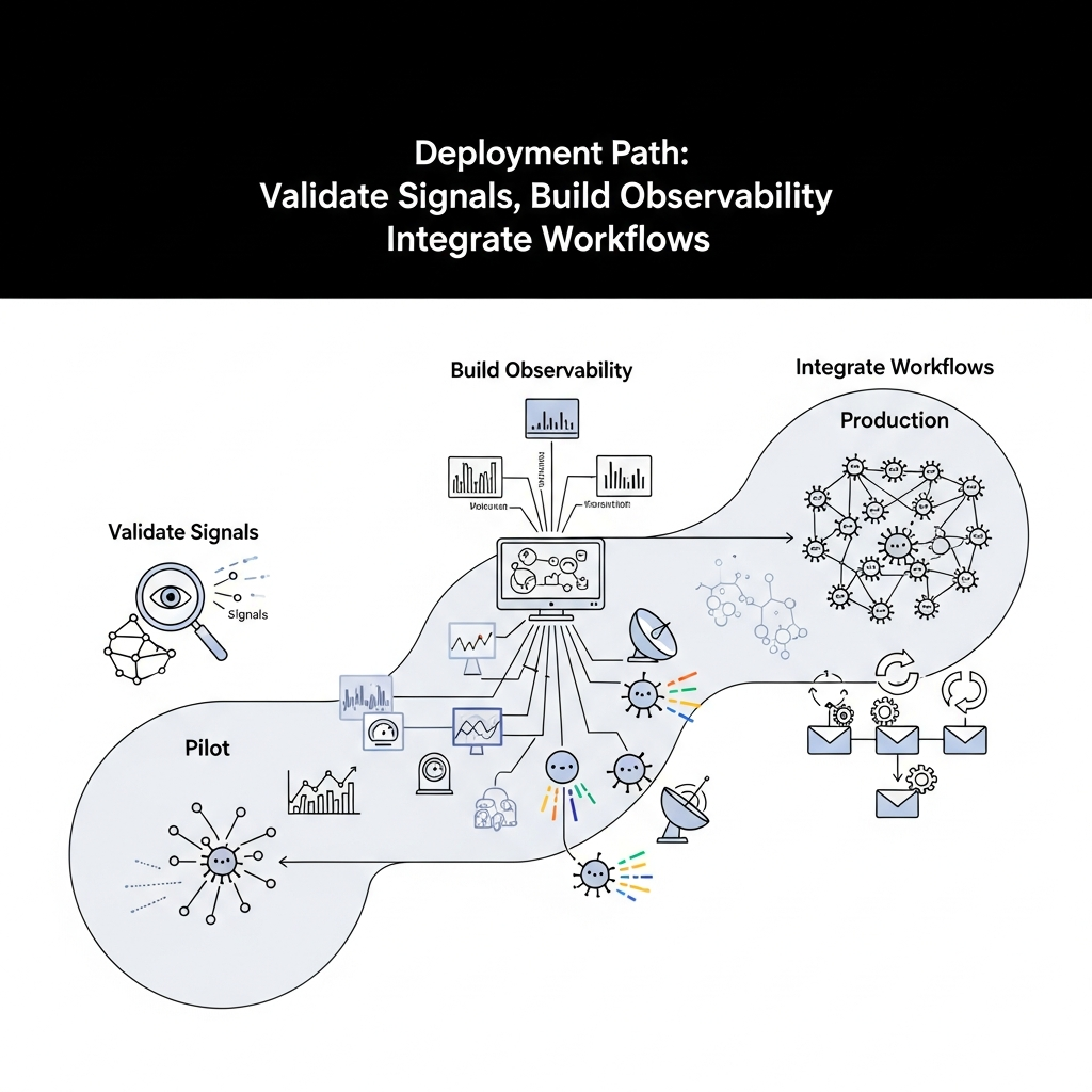 Deployment Path: Validate Signals, Build Observability, Integrate Workflows